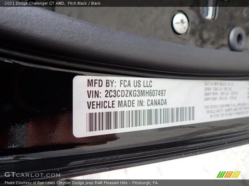 Pitch Black / Black 2021 Dodge Challenger GT AWD