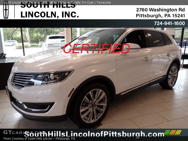 White Platinum Metallic Tri-Coat / Terracotta 2018 Lincoln MKX Reserve AWD