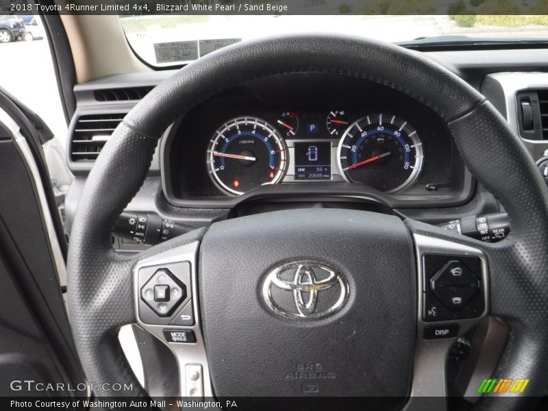 Blizzard White Pearl / Sand Beige 2018 Toyota 4Runner Limited 4x4