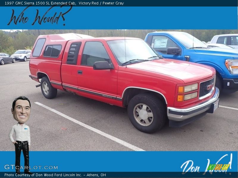 Victory Red / Pewter Gray 1997 GMC Sierra 1500 SL Extended Cab
