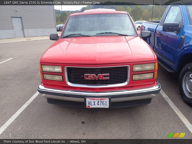 Victory Red / Pewter Gray 1997 GMC Sierra 1500 SL Extended Cab