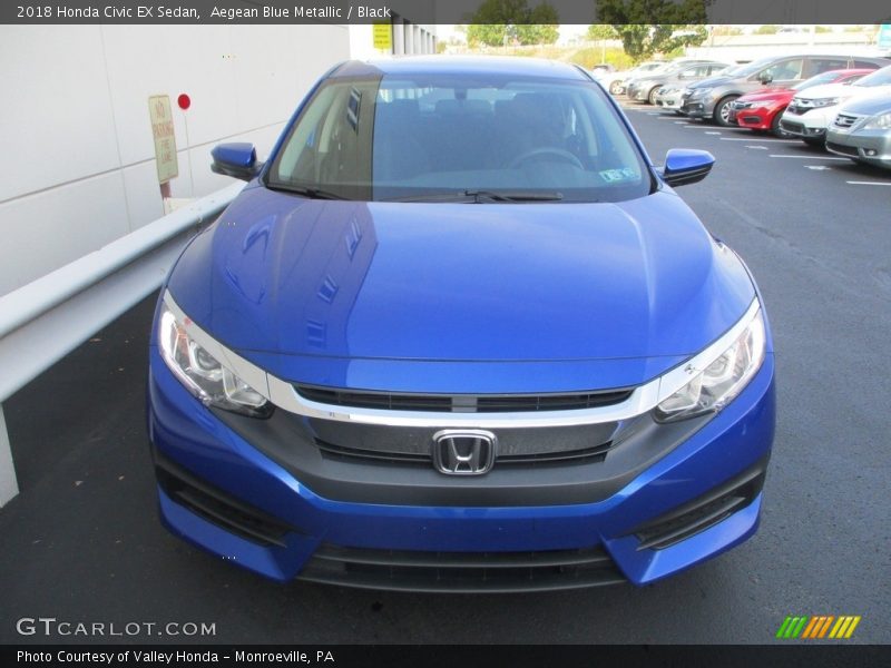 Aegean Blue Metallic / Black 2018 Honda Civic EX Sedan