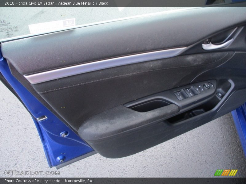 Aegean Blue Metallic / Black 2018 Honda Civic EX Sedan