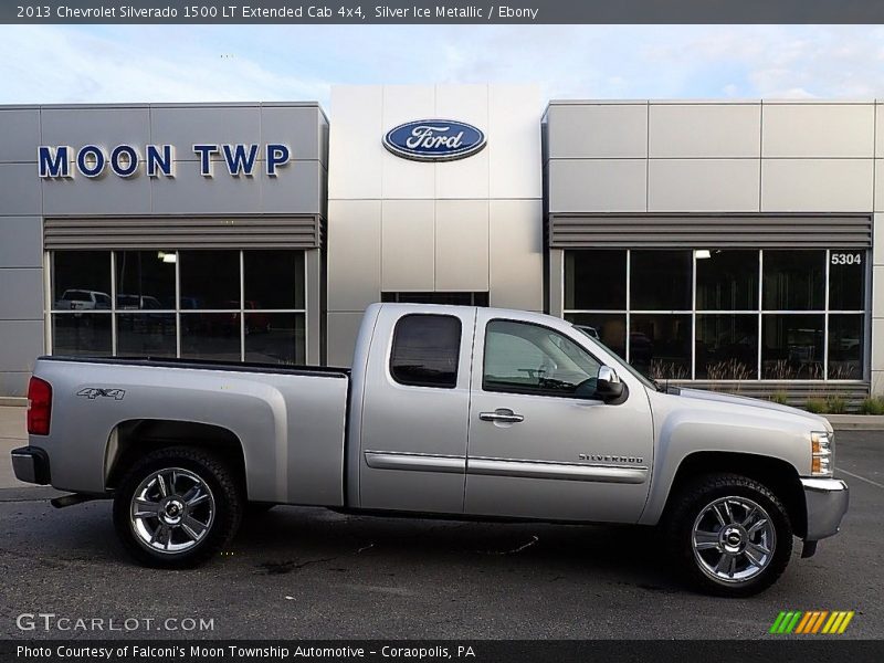 Silver Ice Metallic / Ebony 2013 Chevrolet Silverado 1500 LT Extended Cab 4x4