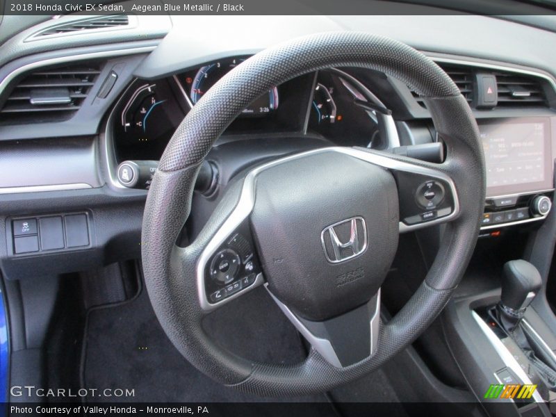 Aegean Blue Metallic / Black 2018 Honda Civic EX Sedan