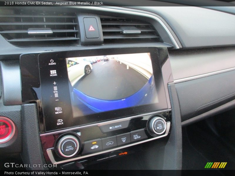 Aegean Blue Metallic / Black 2018 Honda Civic EX Sedan