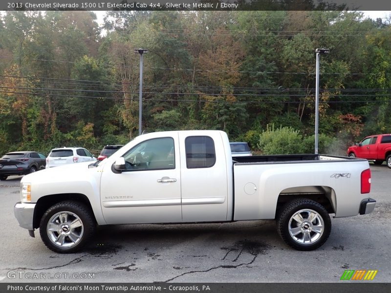 Silver Ice Metallic / Ebony 2013 Chevrolet Silverado 1500 LT Extended Cab 4x4