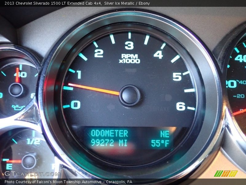 Silver Ice Metallic / Ebony 2013 Chevrolet Silverado 1500 LT Extended Cab 4x4