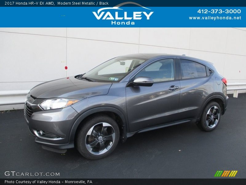 Modern Steel Metallic / Black 2017 Honda HR-V EX AWD