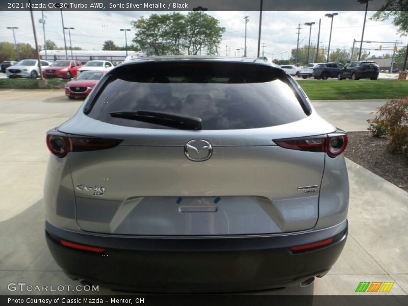 Sonic Silver Metallic / Black 2021 Mazda CX-30 Turbo AWD