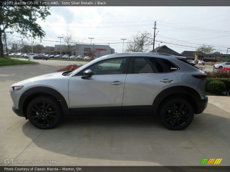 Sonic Silver Metallic / Black 2021 Mazda CX-30 Turbo AWD