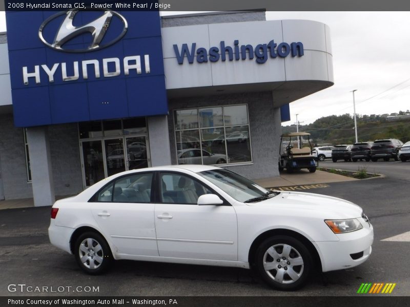 Powder White Pearl / Beige 2008 Hyundai Sonata GLS