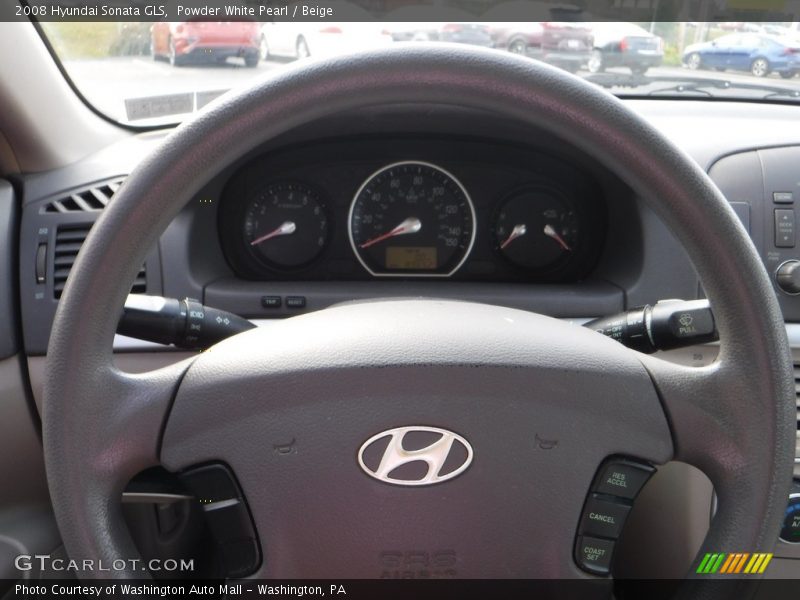 Powder White Pearl / Beige 2008 Hyundai Sonata GLS