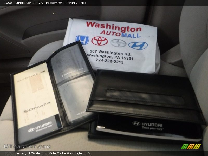 Powder White Pearl / Beige 2008 Hyundai Sonata GLS