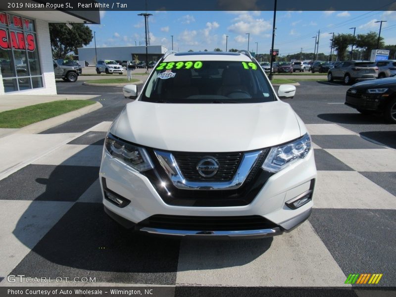 Pearl White / Tan 2019 Nissan Rogue SL