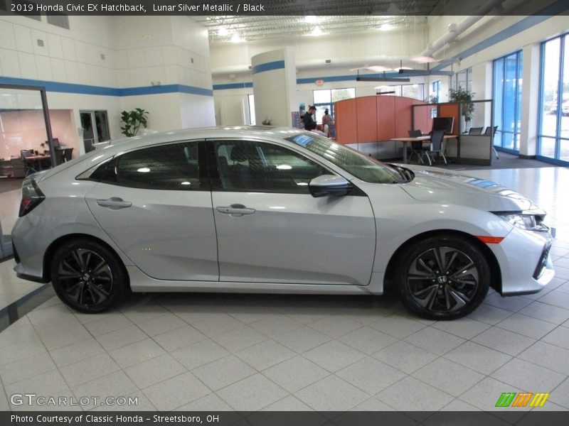Lunar Silver Metallic / Black 2019 Honda Civic EX Hatchback