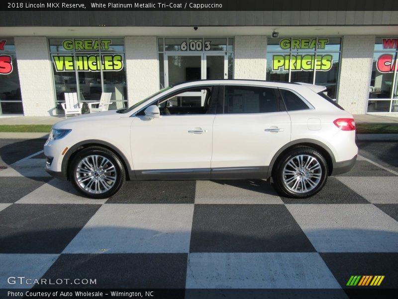 White Platinum Metallic Tri-Coat / Cappuccino 2018 Lincoln MKX Reserve