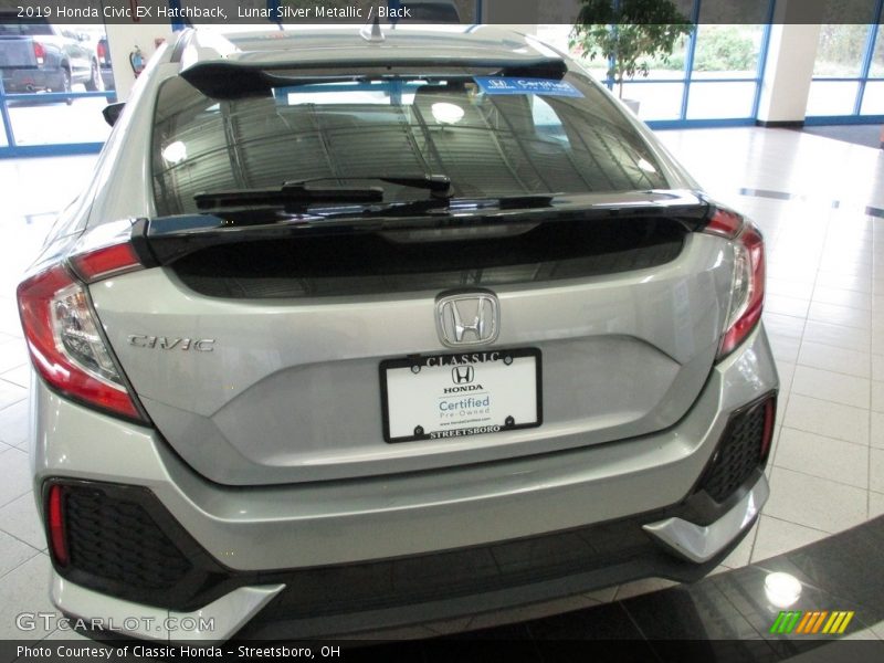 Lunar Silver Metallic / Black 2019 Honda Civic EX Hatchback