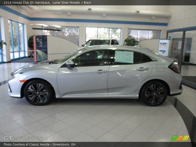 Lunar Silver Metallic / Black 2019 Honda Civic EX Hatchback