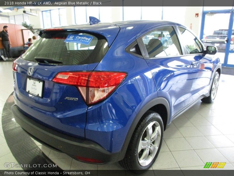 Aegean Blue Metallic / Black 2018 Honda HR-V LX AWD