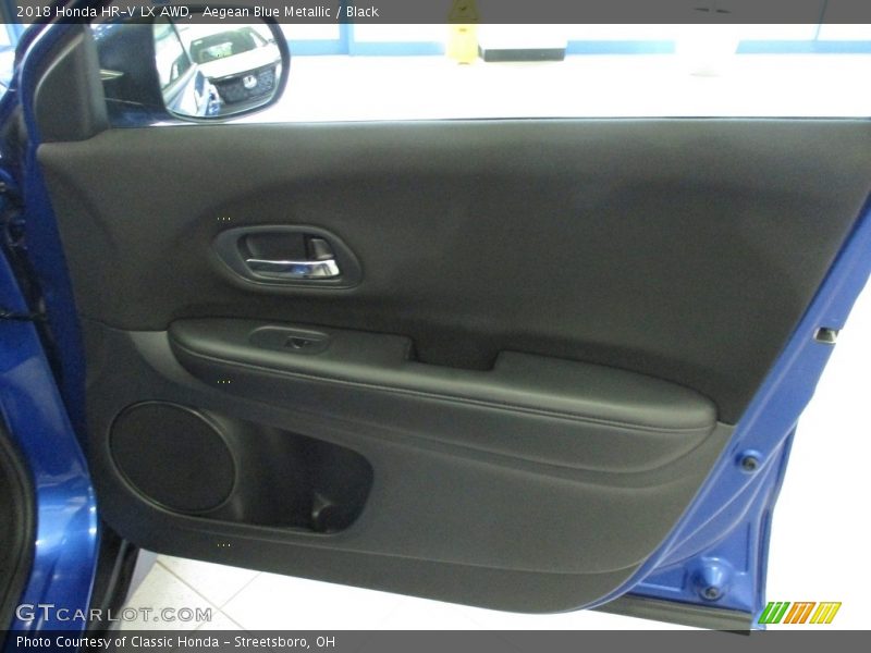 Aegean Blue Metallic / Black 2018 Honda HR-V LX AWD