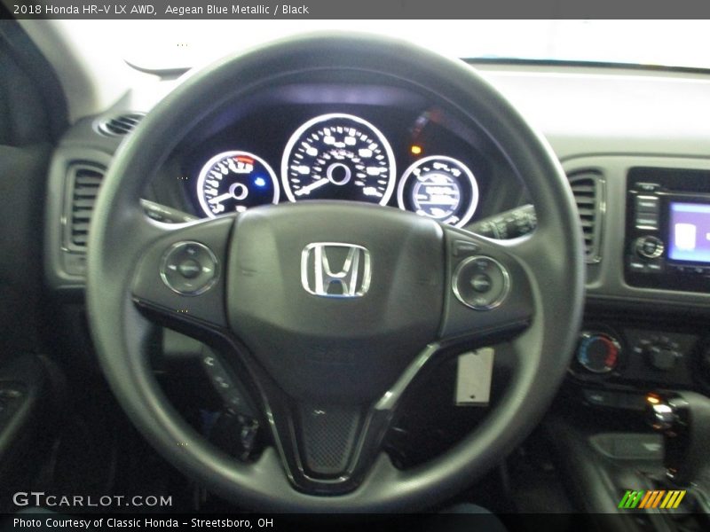 Aegean Blue Metallic / Black 2018 Honda HR-V LX AWD