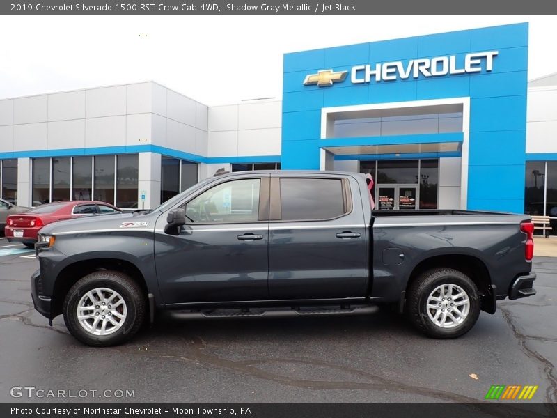 Shadow Gray Metallic / Jet Black 2019 Chevrolet Silverado 1500 RST Crew Cab 4WD