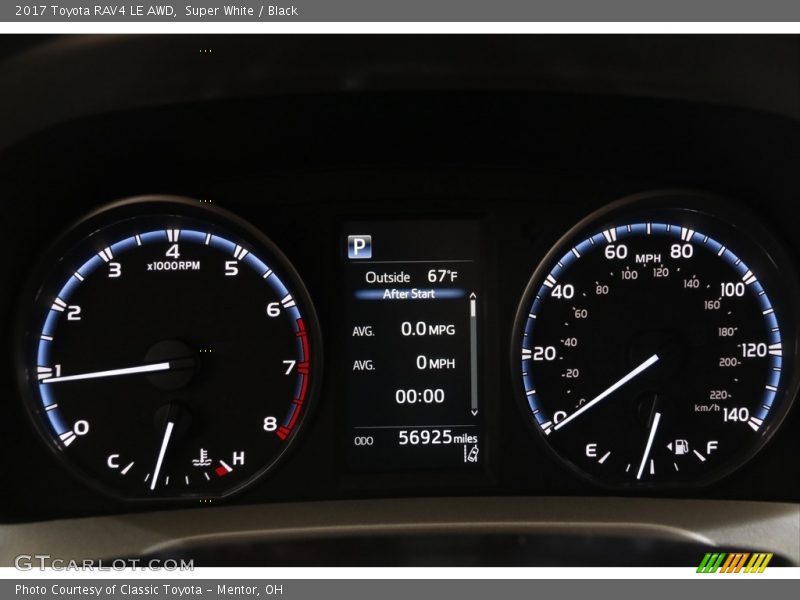 Super White / Black 2017 Toyota RAV4 LE AWD