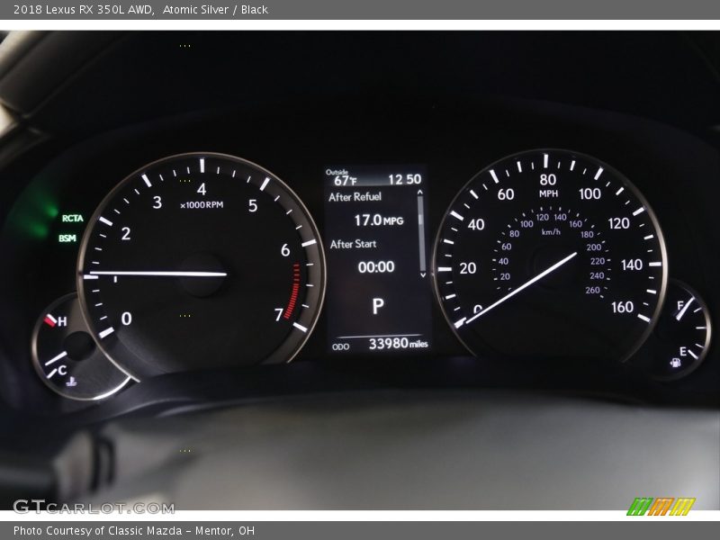 Atomic Silver / Black 2018 Lexus RX 350L AWD