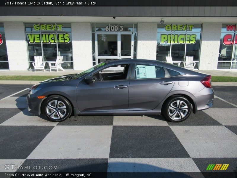 Sonic Gray Pearl / Black 2017 Honda Civic LX Sedan