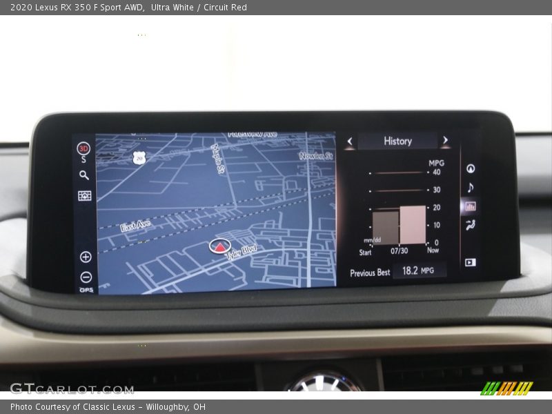Navigation of 2020 RX 350 F Sport AWD