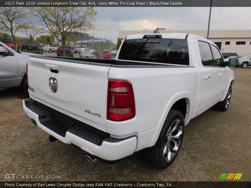 Ivory White Tri-Coat Pearl / Black/New Saddle 2022 Ram 1500 Limited Longhorn Crew Cab 4x4