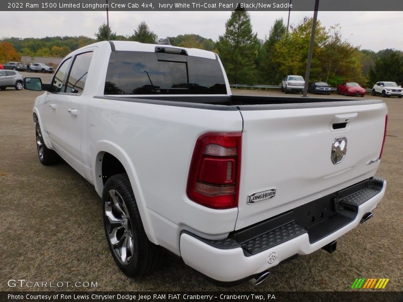 Ivory White Tri-Coat Pearl / Black/New Saddle 2022 Ram 1500 Limited Longhorn Crew Cab 4x4