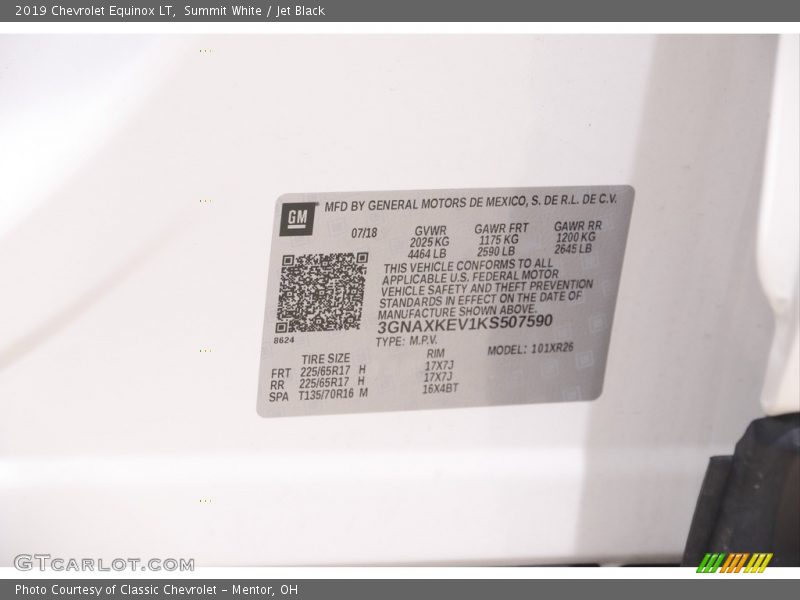 Summit White / Jet Black 2019 Chevrolet Equinox LT