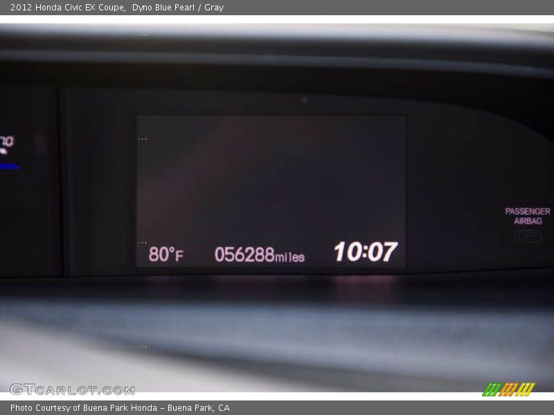 Dyno Blue Pearl / Gray 2012 Honda Civic EX Coupe