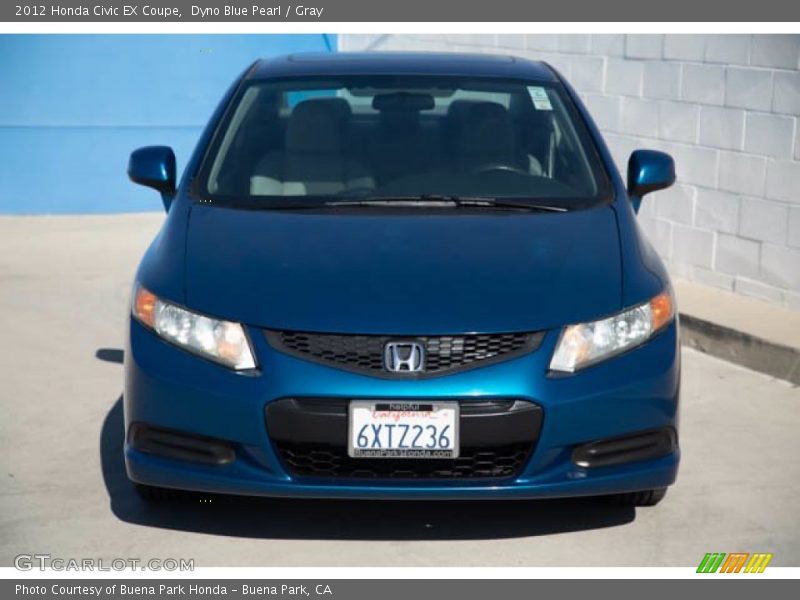 Dyno Blue Pearl / Gray 2012 Honda Civic EX Coupe