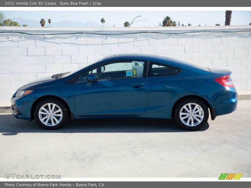 Dyno Blue Pearl / Gray 2012 Honda Civic EX Coupe
