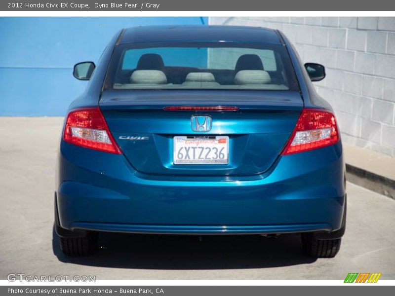 Dyno Blue Pearl / Gray 2012 Honda Civic EX Coupe