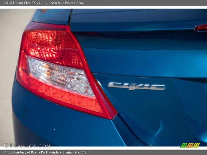 Dyno Blue Pearl / Gray 2012 Honda Civic EX Coupe