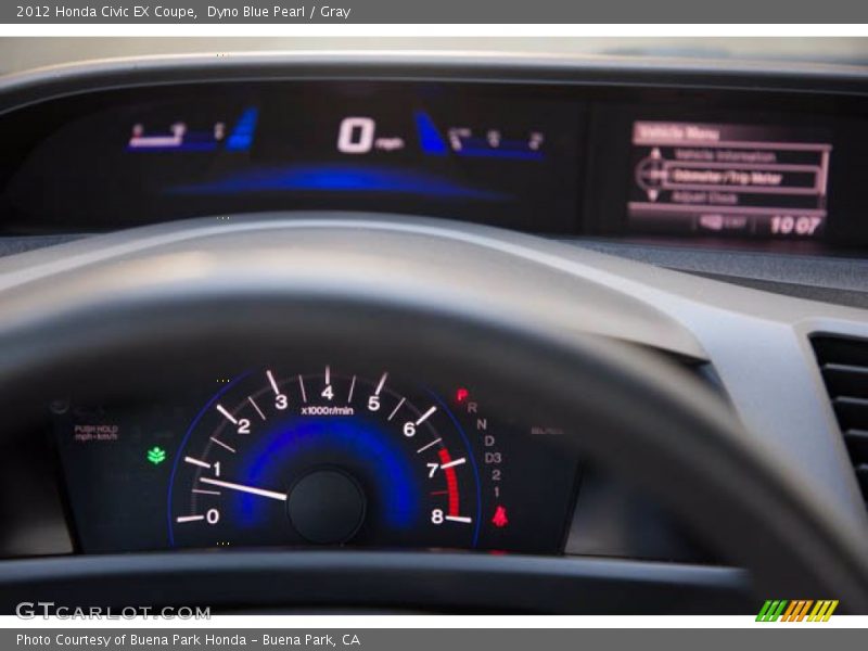 Dyno Blue Pearl / Gray 2012 Honda Civic EX Coupe