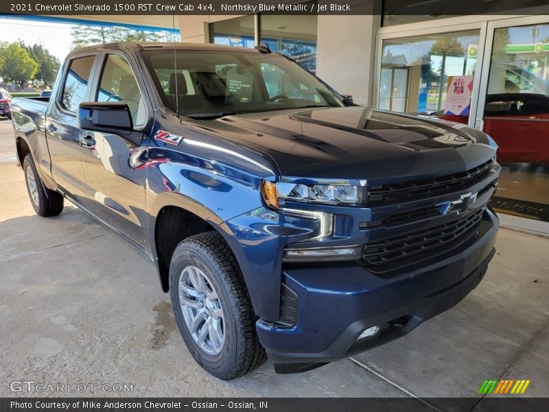 Northsky Blue Metallic / Jet Black 2021 Chevrolet Silverado 1500 RST Crew Cab 4x4