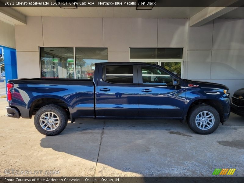 Northsky Blue Metallic / Jet Black 2021 Chevrolet Silverado 1500 RST Crew Cab 4x4