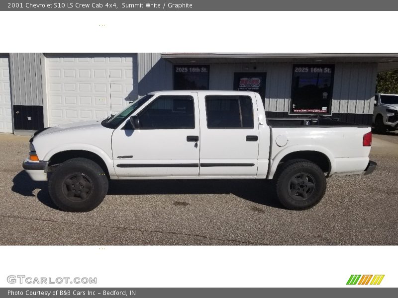 Summit White / Graphite 2001 Chevrolet S10 LS Crew Cab 4x4
