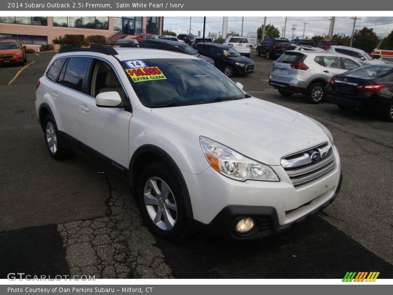 Satin White Pearl / Ivory 2014 Subaru Outback 2.5i Premium