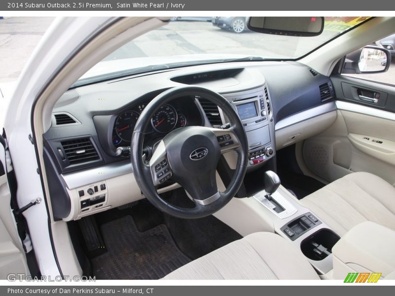 Satin White Pearl / Ivory 2014 Subaru Outback 2.5i Premium