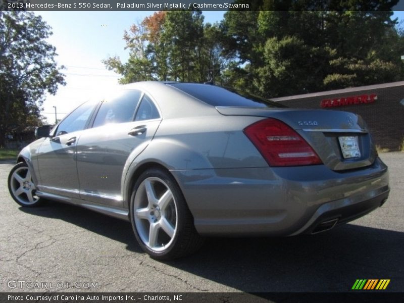 Palladium Silver Metallic / Cashmere/Savanna 2013 Mercedes-Benz S 550 Sedan