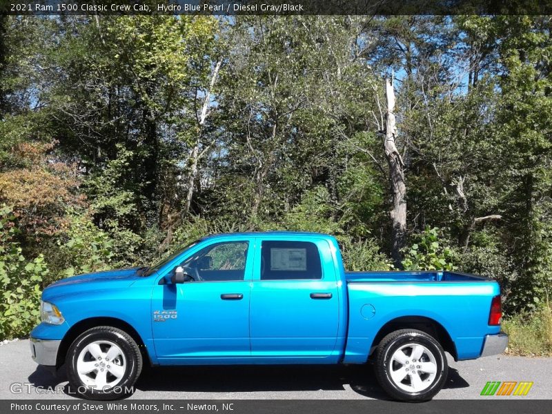 Hydro Blue Pearl / Diesel Gray/Black 2021 Ram 1500 Classic Crew Cab