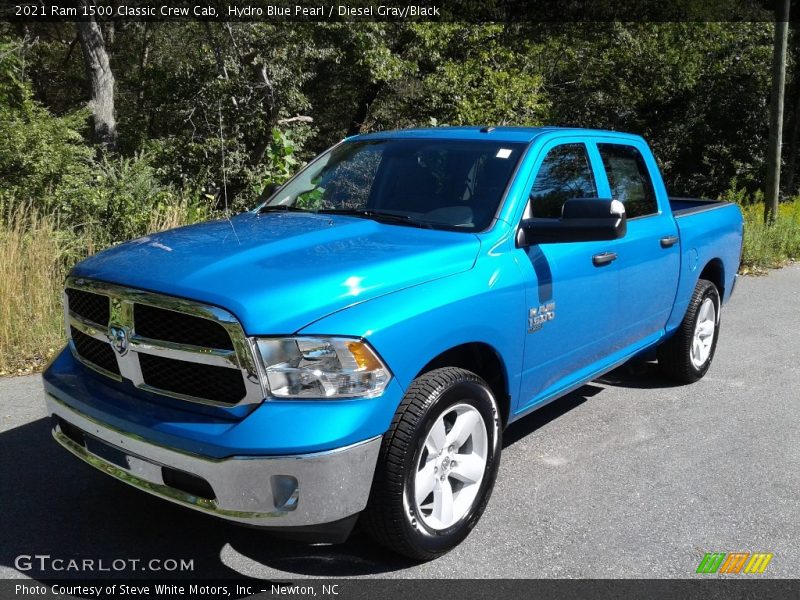 Hydro Blue Pearl / Diesel Gray/Black 2021 Ram 1500 Classic Crew Cab