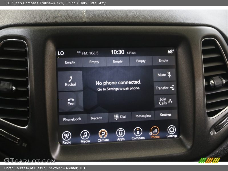 Rhino / Dark Slate Gray 2017 Jeep Compass Trailhawk 4x4