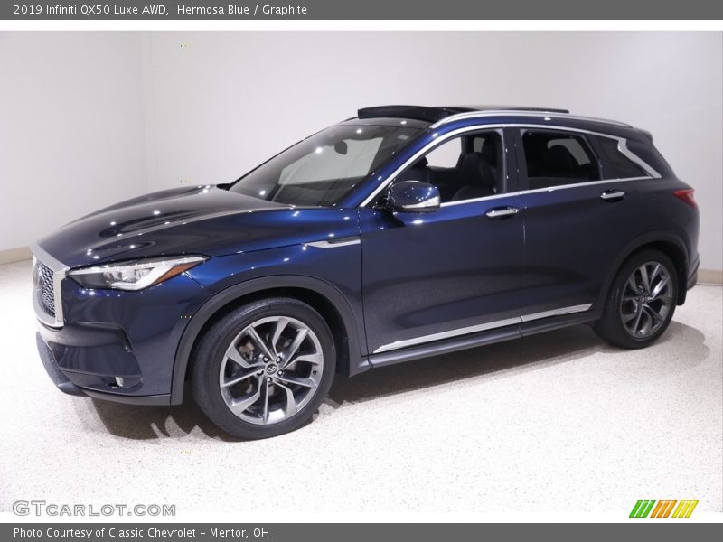 Hermosa Blue / Graphite 2019 Infiniti QX50 Luxe AWD